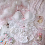 Lovefery Rose Princess Girly & Romantic Delicate Lace 2-Piece Soft Girl Nymphet Lingerie Set