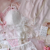 Lovefery Rose Princess Girly & Romantic Delicate Lace 2-Piece Soft Girl Nymphet Lingerie Set