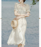 Lovefery Rosa Sea Romantic Vintage-style Fairycore Princess Dress