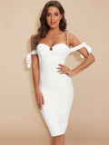 Lovefery Jewel Bandage Pearl Straps Dress