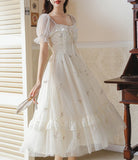 Lovefery Rosemary Embroidered Tulle Fairycore Dress