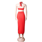 lovefery Zoey Bandage Cut Out Halter Dress