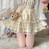 Lovefery Wonder-fluff Ruffled Lace Kawaii Princess Mini Skirt