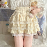 Lovefery Wonder-fluff Ruffled Lace Kawaii Princess Mini Skirt