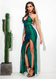 lovefery Allira Halter Sequin Dress