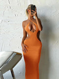 lovefery Kristina Cut Out Backless Spaghetti Strap Halter Dress