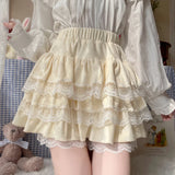 Lovefery Wonder-fluff Ruffled Lace Kawaii Princess Mini Skirt