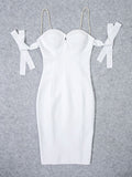 Lovefery Jewel Bandage Pearl Straps Dress