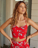 lovefery Sunshine For The Soul Floral Halter Crop Top