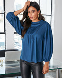 Sylas Pintuck Blouse - Dark Teal