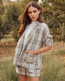 Sylvan Pocketed Plaid Blazer