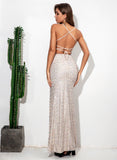 lovefery Allira Halter Sequin Dress