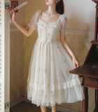 Lovefery Rosemary Embroidered Tulle Fairycore Dress