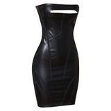 Lovefery Rylee Vegan Leather Bandage Dress with a Cut Out