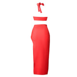 lovefery Zoey Bandage Cut Out Halter Dress