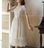 Lovefery Rosemary Embroidered Tulle Fairycore Dress