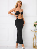 lovefery Nora Black Halter Cut Out Dress