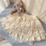 Lovefery Wonder-fluff Ruffled Lace Kawaii Princess Mini Skirt