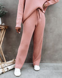 Lovefery Storey Ribbed Knit Pants - Dusty Rose