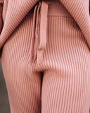 Lovefery Storey Ribbed Knit Pants - Dusty Rose