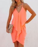 lovefery Such A Flirt Halter Ruffle Dress - Coral