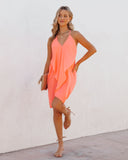 lovefery Such A Flirt Halter Ruffle Dress - Coral