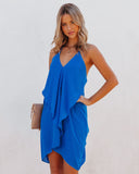 lovefery Such A Flirt Halter Ruffle Dress - Royal Blue