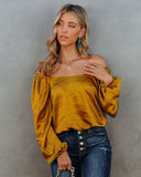 Sweeney Satin Billowed Blouse - Gold