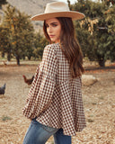 Tensey Checkered Babydoll Blouse