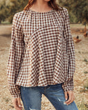 Tensey Checkered Babydoll Blouse