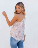 Lovefery Take Good Care Printed Lace Cami Tank