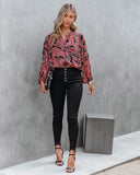 Taras Paisley Button Down Crop Blouse