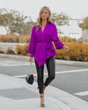 The Sweetest Satin Wrap Blouse - Orchid