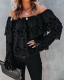 Unstoppable Off The Shoulder Velvet Lace Top