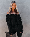 Unstoppable Off The Shoulder Velvet Lace Top