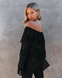 Unstoppable Off The Shoulder Velvet Lace Top