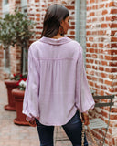 Ulyssa Button Down Pocket Top - Sweet Lilac