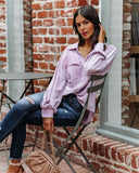 Ulyssa Button Down Pocket Top - Sweet Lilac