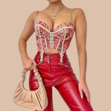 Mandi Spaghetti Strap Corset Crop Top