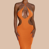 lovefery Kristina Cut Out Backless Spaghetti Strap Halter Dress