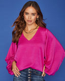 Vada Balloon Sleeve Blouse - Fuchsia