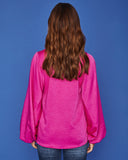 Vada Balloon Sleeve Blouse - Fuchsia