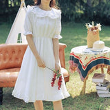 Lovefery Vanilla Bloom Mori Girl Peter Pan Collar Dress