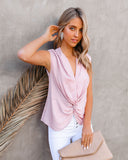 Waka Sleeveless Twist Blouse - Blush