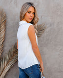 Waka Sleeveless Twist Blouse - White