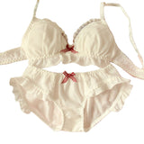 Lovefery White Ruffle  2-piece Kawaii Princess Lolita Nymphet Lingerie Set