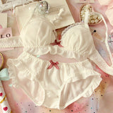 Lovefery White Ruffle  2-piece Kawaii Princess Lolita Nymphet Lingerie Set