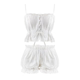 Lovefery WhiteLily Cotton 2-piece Lolita Nymphet PJ Set