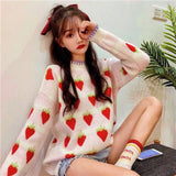 Lovefery Winter Strawberry Kawaii Aesthetic Sweater