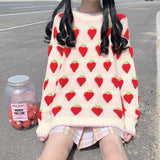 Lovefery Winter Strawberry Kawaii Aesthetic Sweater